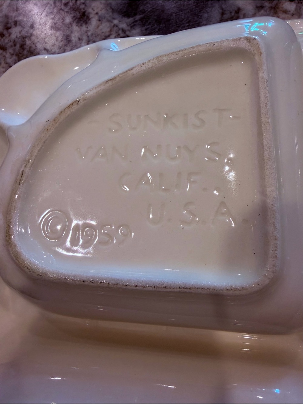 Vintage Mid-Century Sunkist Pottery Divided Serving Platter - Oak Leaf & Acorn - Picture 4 of 4